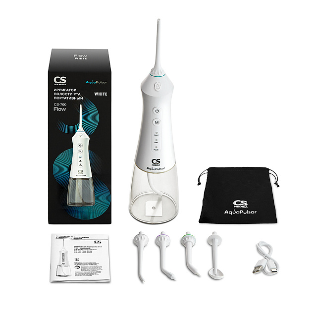 Ирригатор полости рта портативный CS Medica AquaPulsar CS-700 FLOW White
